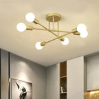 Lustre de Teto em Metal 6 Braços E27 Bivolt 70cm para Sala de Estar e Jantar