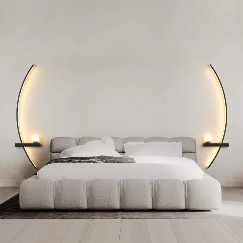 Arandela Meia Lua de Parede em Alumínio LED Integrado Bivolt Bidirecional para Quarto e Sala