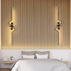 Arandela de Parede Linear Curva em Alumínio LED Integrado Dimerizável Bivolt 60cm ou 80cm para Sala e Quarto