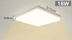 Plafon LED Quadrado de Teto Sobrepor Bivolt 18W a 48W Tricolor para Sala, Quarto e Cozinha