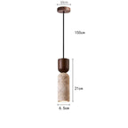 Pendente de Teto em Pedra Travertino Natural E27 Bivolt Estilo Japonês para Quarto e Sala de Jantar