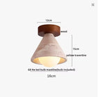 Plafon de Teto em Travertino Natural e Madeira E27 Bivolt Arquitetônico para Sala e Quarto