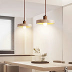 Pendente de Teto em Pedra Natural e Madeira E27 7W Bivolt Estilo Japonês para Sala de Jantar e Quarto