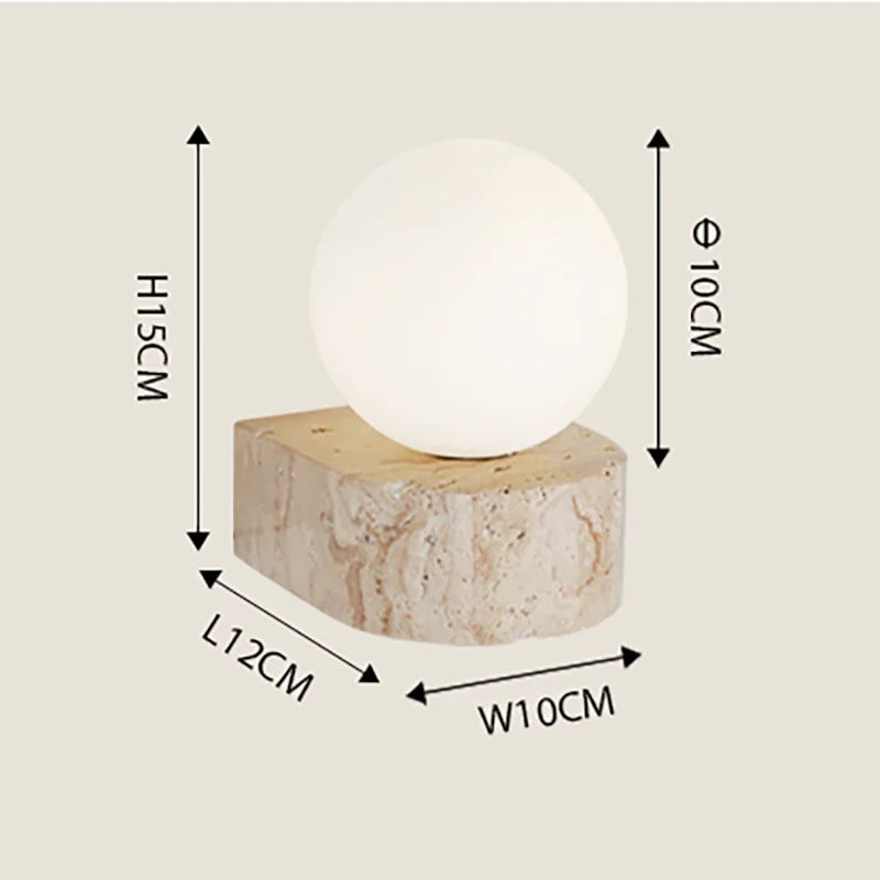 Arandela de Parede em Pedra Travertino e Vidro Fosco G9 Bivolt Wabi-Sabi Bidirecional para Sala e Quarto