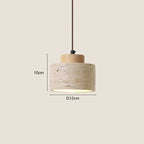 Pendente de Teto em Pedra Travertino E27 Bivolt Estilo Japonês para Sala de Jantar e Quarto