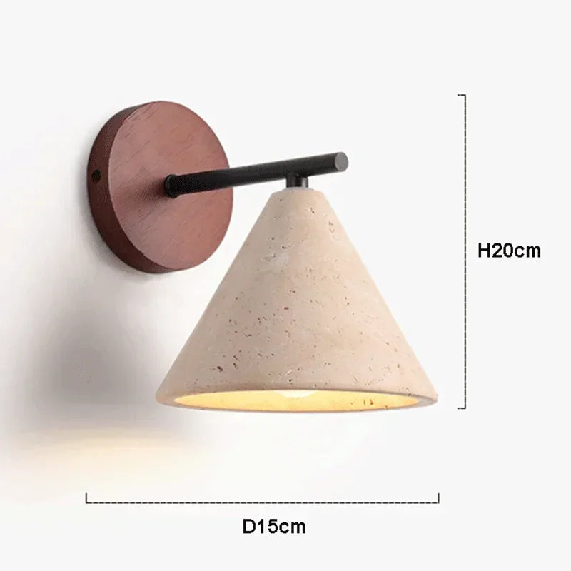 Arandela de Parede em Pedra Travertino Natural E27 Bivolt LED Luz Quente para Sala e Quarto