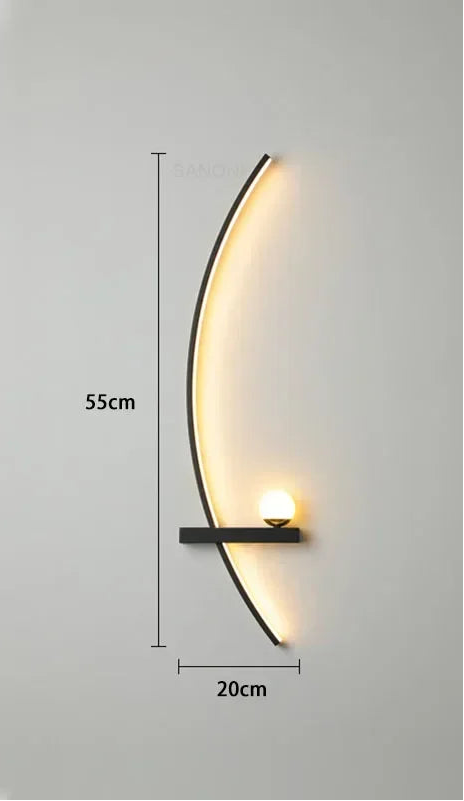 Arandela de Parede Meia Lua LED