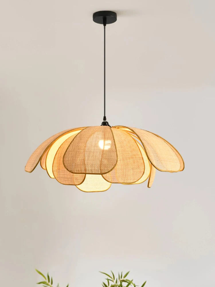 Pendente Artesanal de Rattan Estilo Oriental