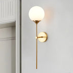 Arandela de Parede Balão em Metal Dourado e Globo de Vidro G9 Bivolt Bidirecional para Sala e Quarto
