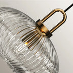 Pendente de Teto em Vidro Trabalhado e Ferro E27 Bivolt Estilo Japonês para Sala de Jantar e Quarto