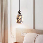 Pendente de Teto em Mármore Natural com Detalhe Esférico E27 Bivolt para Quarto e Sala de Jantar
