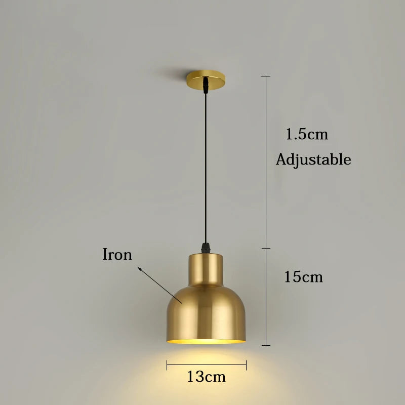 Pendente de Teto em Metal E27 Bivolt Estilo Industrial Nórdico para Cabeceira de Quarto