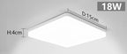 Plafon LED Quadrado de Teto Sobrepor Bivolt 18W a 48W Tricolor para Sala, Quarto e Cozinha