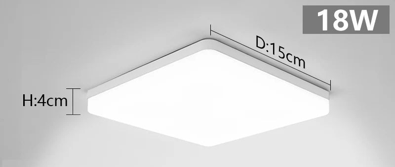 Plafon LED Quadrado de Teto Sobrepor Bivolt 18W a 48W Tricolor para Sala, Quarto e Cozinha