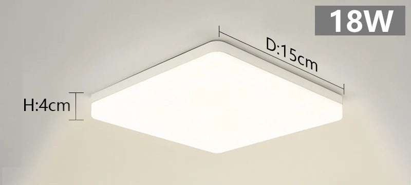 Plafon LED Quadrado de Teto Sobrepor Bivolt 18W a 48W Tricolor para Sala, Quarto e Cozinha
