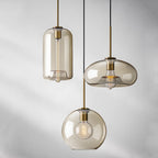 Pendente de Teto em Vidro e Metal E27 Bivolt Estilo Loft Industrial para Sala e Cozinha
