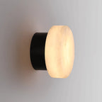 Arandela de Parede Circular em Mármore Natural e Cobre LED Bivolt Nórdica para Quarto e Sala