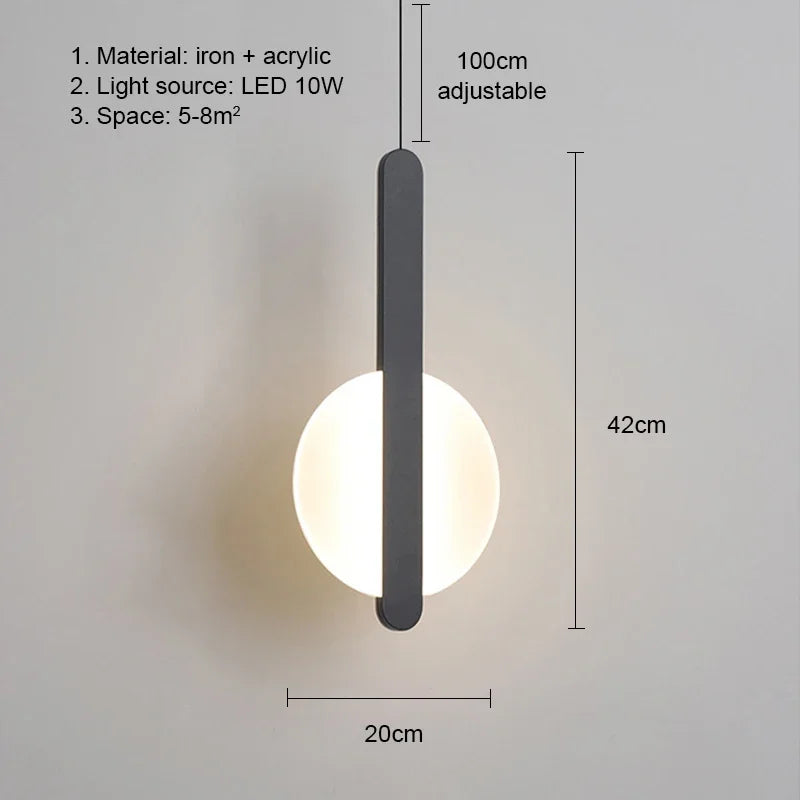 Pendente de Teto em Metal com Globo LED Bivolt Design Minimalista para Quarto e Sala de Jantar