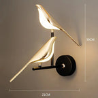 Arandela de Parede em Alumínio LED Integrado Bivolt Art Déco Pássaro para Sala e Quarto