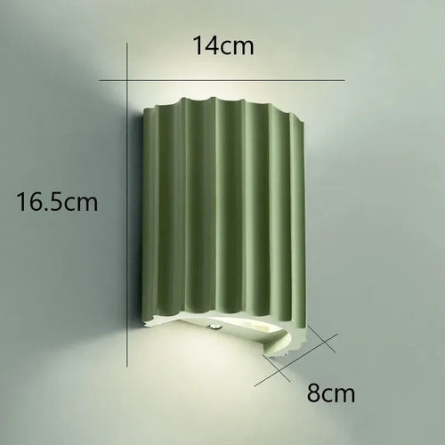 Arandela de Parede Cilíndrica Canelada em Resina G9 Bivolt Bidirecional para Quarto e Sala
