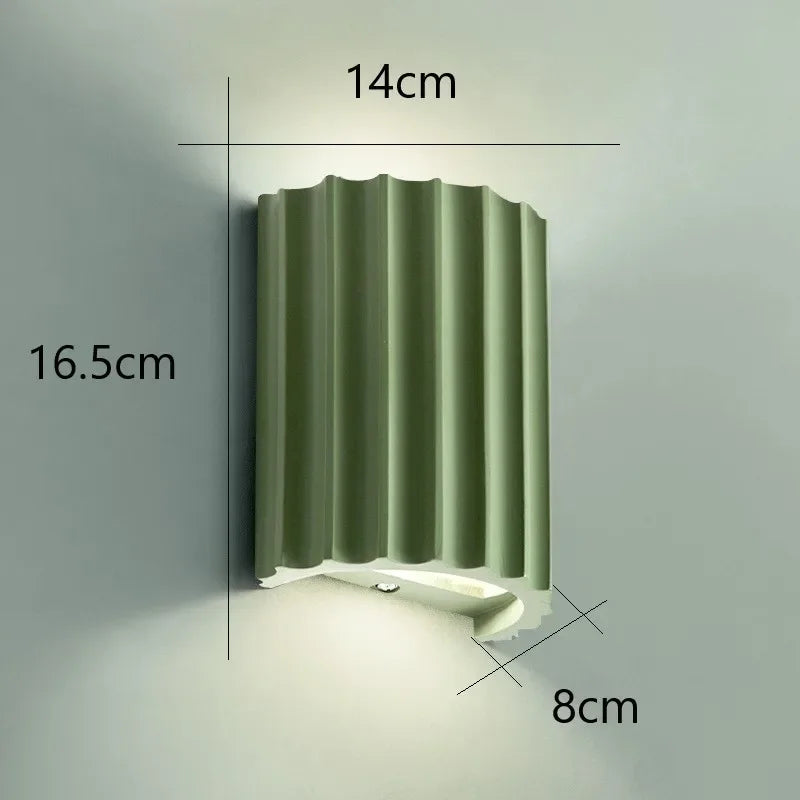 Arandela de Parede Cilíndrica Canelada em Resina G9 Bivolt Bidirecional para Quarto e Sala