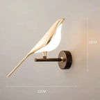 Arandela de Parede em Alumínio LED Integrado Bivolt Art Déco Pássaro para Sala e Quarto