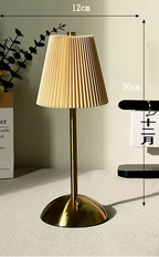 Luminária de Mesa LED Recarregável em Metal Portátil Tricolor Decorativa para Quarto e Sala