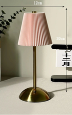 Luminária de Mesa LED Recarregável em Metal Portátil Tricolor Decorativa para Quarto e Sala