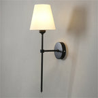 Arandela de Parede em Ferro com Cúpula de Tecido Bege E27 Bivolt Clássica para Quarto e Sala