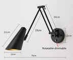 Arandela de Parede Articulada em Metal Bivolt para Cabeceira de Quarto e Leitura
