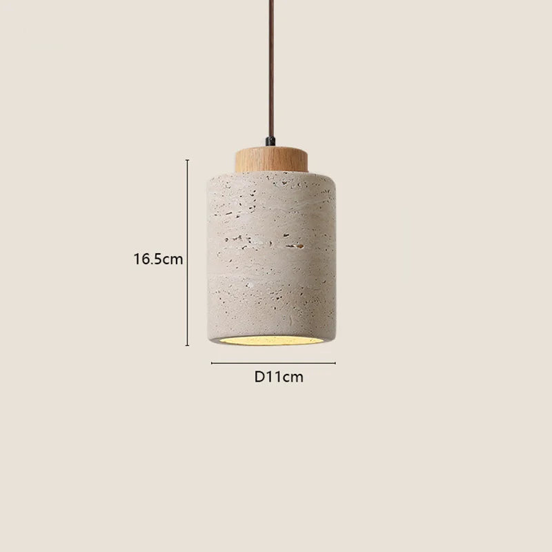 Pendente de Teto em Pedra Travertino E27 Bivolt Estilo Japonês para Sala de Jantar e Quarto