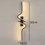 Arandela de Parede Linear Curva em Alumínio LED Integrado Dimerizável Bivolt 60cm ou 80cm para Sala e Quarto
