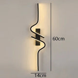 Arandela de Parede Linear Curva em Alumínio LED Integrado Dimerizável Bivolt 60cm ou 80cm para Sala e Quarto