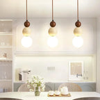 Pendente de Teto em Pedra Natural LED Integrado Bivolt Estilo Bauhaus para Quarto e Sala de Jantar
