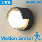 Arandela LED Externa em ABS com Sensor de Movimento à Prova d'Água Bivolt para Fachada e Jardim