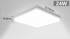 Plafon LED Quadrado de Teto Sobrepor Bivolt 18W a 48W Tricolor para Sala, Quarto e Cozinha