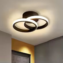 Luminária de Teto Geométrica LED Integrado Tricolor Bivolt em Ferro e Alumínio para Sala e Escritório
