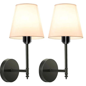 Arandela de Parede Recarregável em Metal com Cúpula de Tecido LED RGB Dimerizável com Controle Remoto para Quarto e Sala