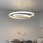 Pendente de Teto Duplo LED 32W–48W Bivolt em Alumínio e Acrílico Minimalista para Sala e Escritório