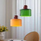 Pendente de Teto em Vidro Colorido e Metal E27 5W Bivolt Estilo Nórdico para Sala de Jantar e Quarto