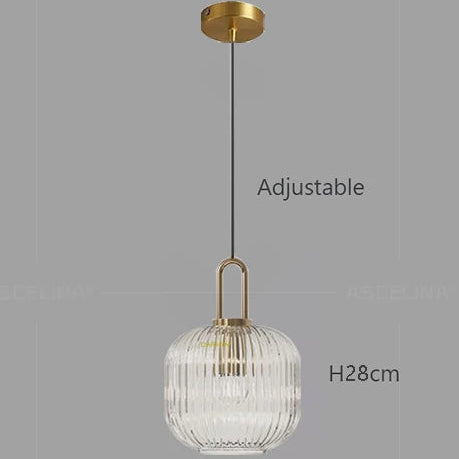 Pendente de Teto em Vidro Trabalhado e Ferro E27 Bivolt Estilo Japonês para Sala de Jantar e Quarto