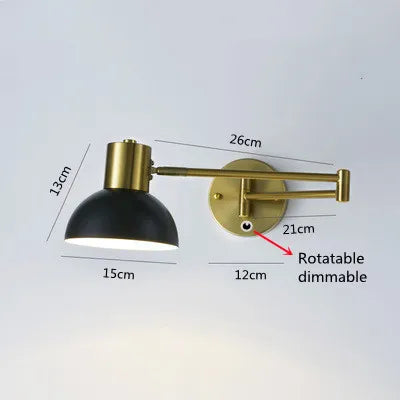 Arandela de Parede Articulada em Metal Bivolt para Cabeceira de Quarto e Leitura