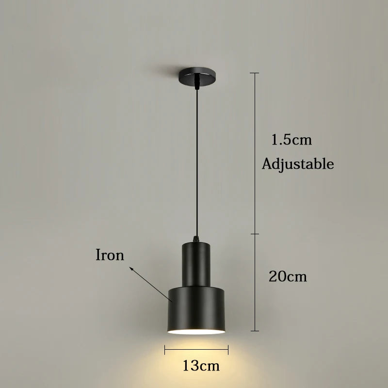 Pendente de Teto em Metal E27 Bivolt Estilo Industrial Nórdico para Cabeceira de Quarto