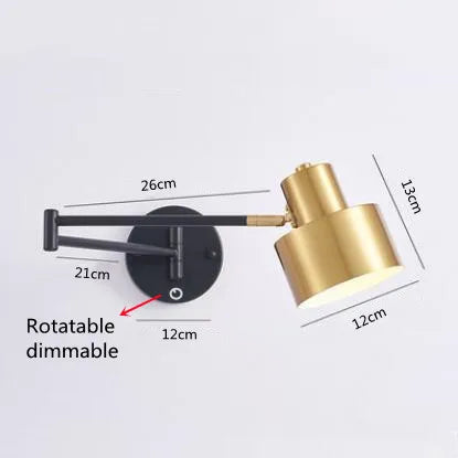Arandela de Parede Articulada em Metal Bivolt para Cabeceira de Quarto e Leitura