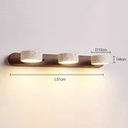 Arandela de Parede em Pedra Travertino e Madeira LED Luz Quente Bivolt Wabi-Sabi Rotativa para Banheiro e Quarto
