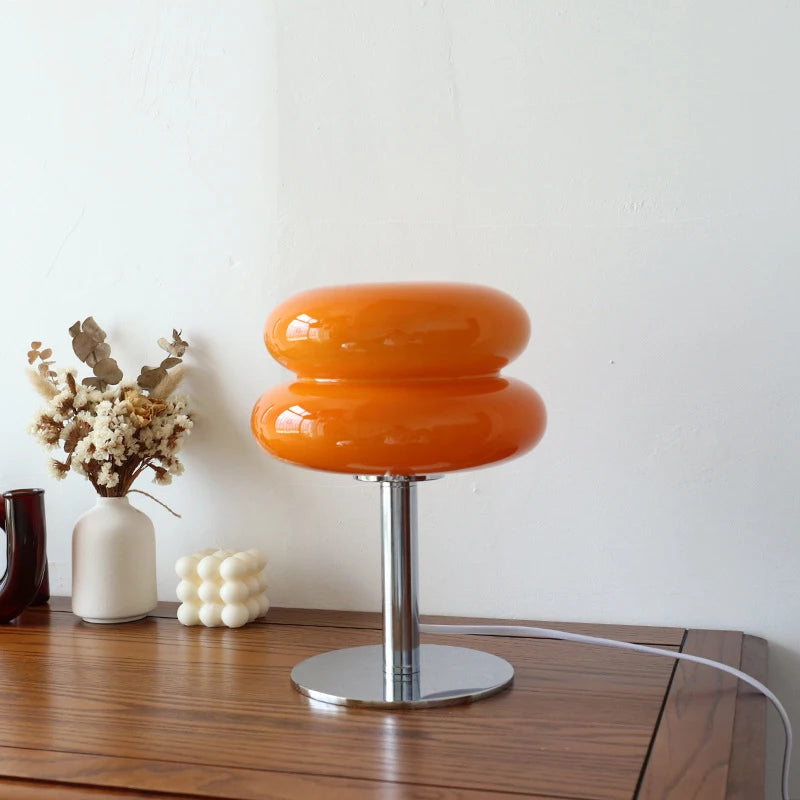 Abajur de Mesa em Vidro Colorido e Ferro E27 12W Bivolt 28cm para Quarto e Sala