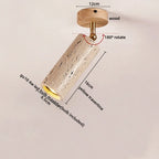 Plafon de Teto em Travertino Natural e Madeira E27 Bivolt Arquitetônico para Sala e Quarto