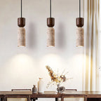 Pendente de Teto em Pedra Travertino Natural E27 Bivolt Estilo Japonês para Quarto e Sala de Jantar