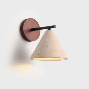 Arandela de Parede em Pedra Travertino Natural E27 Bivolt LED Luz Quente para Sala e Quarto