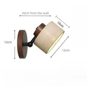 Arandela de Parede em Pedra Travertino e Madeira E27 Bivolt Wabi-Sabi com Inclinação Ajustável para Quarto e Sala